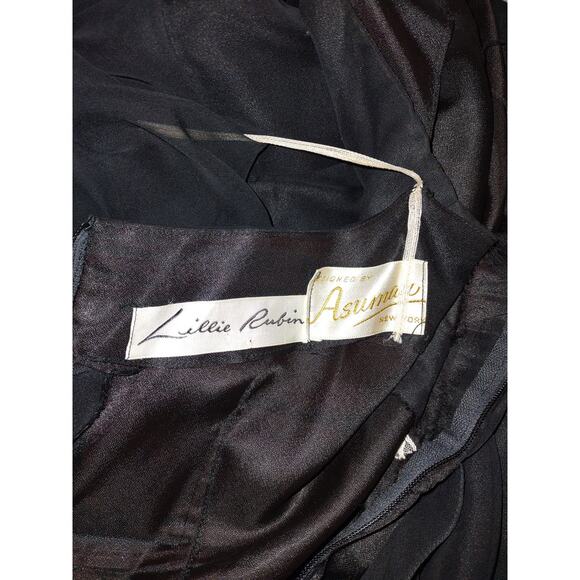 Vintage Lillie Rubin Designer By Asuman Dress Sheer Cape unique prom dress - Picture 5 of 10